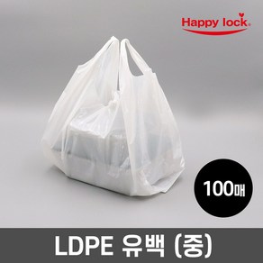 해피락 NEW 배달 비닐봉투-LDPE유백(중)_100매, 1개