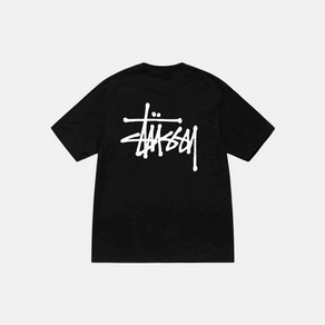 스투시 반팔 티셔츠 베이직 라운드 로고 블랙 BASIC STUSSY TEE