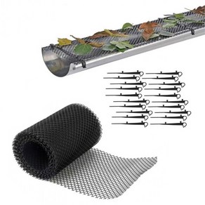 다파요 지붕 홈통 덮개 낙엽 빗물받이 낙엽방지망 배수로덮개 수로 거름망, 그물망+지지대20개, 1개