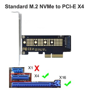 데스크탑 PCI-E GEN4 풀 스피드 어댑터 카드 M.2 NVME SSD-PCIe 4.0 64Gbps M-키 X1, 02 NVMe to PCIE X4