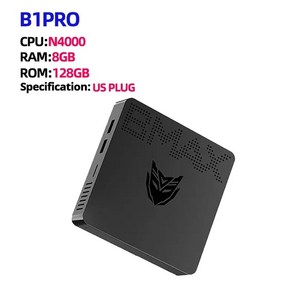 BMAX 미니 PC B1PRO 윈도우 11 8GB RAM 128GB ROM 인텔 N4000 M2 슬롯 컴퓨터 듀얼 밴드 WiFi HDMI VGA 블루투스 미니 PC, 02 US PLUG, 2) US PLUG