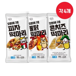 서울마님 떡마리 3가지맛 피자+불닭+콘치즈, 12개, 100g