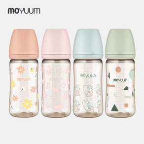 [모윰] PPSU 노꼭지 올인원 젖병 270ml 쿼드라팩 - 파스텔 에디션(데이지+래빗+민트+클라우드)