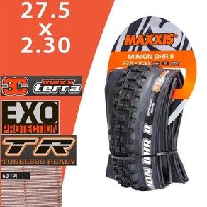 MAXXIS MINION DHR ⅡM327RU 튜브리스 MTB 산악 자전거 26e 27.5e 타이어 내리막 AMFR, 09 27.5x2.3 3C EXO TR, 1개