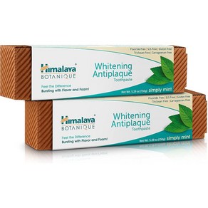 Himalaya Botanique Complete Cae 히말라야 화이트닝 치약 심플리 민트 5.29온스 2팩, 2개, 5.29ml