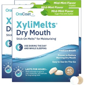 Oacoat Xylimelts Dy Mouth Mild 오라코트 자일리멜츠 드라이 마우스 마일드 민트 향 40정 3팩, 1개