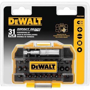 DEWALT 임팩트 레디 스크루 드라이버 터프 케이스 세트 초소형 31피스(DWAX100IR) 143587