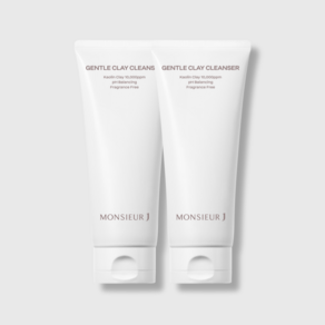 [무슈제이 본사] 무슈제이 피지 흡착 젠틀 클레이 팩 약산성 폼 클렌징 150ml x2, 2개