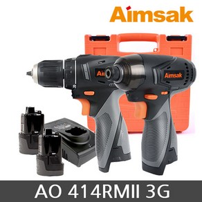 아임삭 AO414RM2 3G 충전 드릴 드라이버 충전 임팩 드라이버 콤보 세트 14.4V 2.0AH 배터리 2개 풀세트