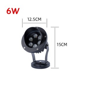 다채로운 LED 정원 조명 나무 야외 잔디 램프 방수 마당 경로 스포트라이트 조경 3W 6W AC85 265V DC12V, 6w Seated, AC24V, Wam White, 1개