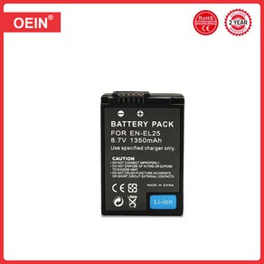 니콘 Z50 Z30 ZFC 카메라용 EN-EL25 배터리 EN EL25 1350mAh 4 개, 1개