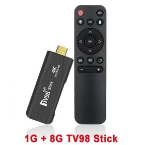 스마트 TV 와이파이 TV 울트라 24G 박스 스마트 4K 안드로이드 박스 TV98 121 네트워크 HD 박스 스틱 5G 셋톱 플레이어 H265 안드로이드 TV 미디어, 1) Eu 플러그  1G 8G TV Stick, 01 Black_01 Eu 플러그