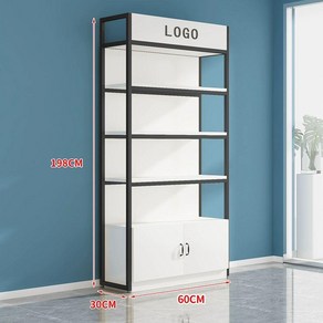 화장품 진열장 진열대 선반 정리대 미용실 피부숍 네일 매장용 캐비닛, W.60x30x198 블랙, 1개
