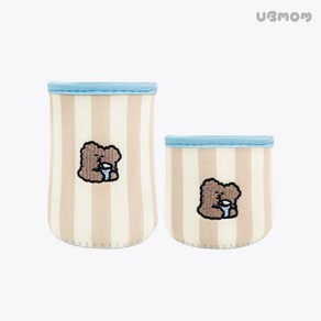 유비맘 빨대컵 젖병 보온보냉커버, 초코 대(280ml), 1개