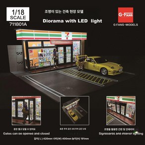 118 G-FANS 세븐일레븐 다이캐스트 모형자동차 편의점 디오라마, 711801A(2량), 1개