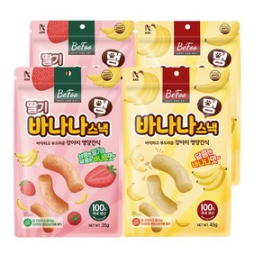 베푸 멍 바나나킥 스낵 45gx2팩+딸기바나나킥 스낵 35gx2팩, 160g, 1세트, 혼합