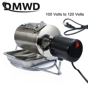 dmwd 110v220v 커피 콩 로스터 스테인레스 스틸 카페 콩 로스팅 머신 베이킹 프라이 땅콩 곡물 견과류 건조기 eu us uk plug 정미기 도정기, 영국, 구멍이 있는 110볼트, 1개