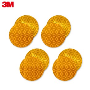 3M 3931 HIP 고휘도 원형 반사스티커 황색 50mm X 50mm 4장, 4개