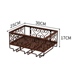 와인 와인잔 보관 랙 캐비닛 벽 선반 장식 걸이 하이엔드 홈바, 02.길이 30cm 너비 25cm 브론즈