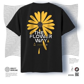 JK에디션 꽃길 the flowe way 블랙 볼링 티셔츠 남여 공용