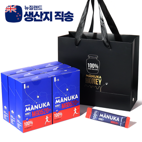 와일드네이처 마누카꿀 MGO 520+ UMF 15+ 동일수치 스틱 15개입, 6박스, 150g