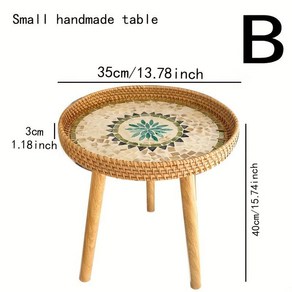 자유이쥬 뷱유럽 수제 라탄 사이드 테이블