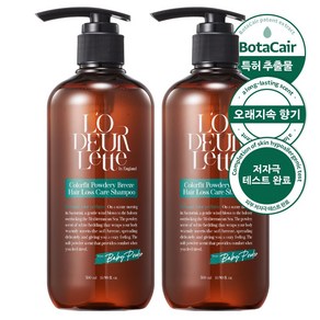 로더렛 두피케어 저자극 탈모증상완화 기능성 퍼퓸 샴푸 500ml 파우더리 브리즈, 2개