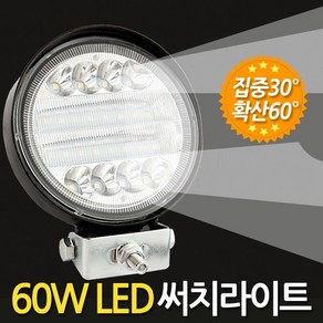 ETSHOP 12V-80V프리볼트 60W LED써치라이트 원형 집중확산형 작업등 안개등 후미등 후진등 집어등 해루질 화물차 자동차 모든차량연결가능 60Wcircle3060