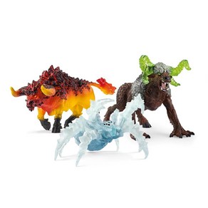 Schleich Eldrador Creatures 3피스 몬스터 장난감 선물 세트 바위 야수 얼음 거미 및 불 액션 피규어 포함