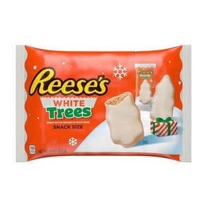 REESE'S 화이트 크림 땅콩 버터 스낵 사이즈 나무 크리스마스 캔디 백 272.2g(9.5온스), 1개, 272.2g