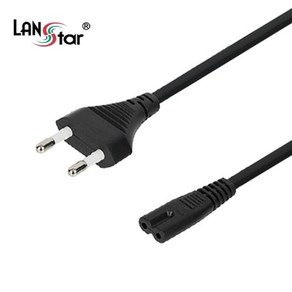 [LANStar] 8자 ㅡ자형 전원 파워케이블 녹음기용 LS-8CORD-2M [블랙/벌크/2m]