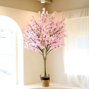 조화나무 인테리어 대형 조경 인조목 Y형 벚꽃 200cm, 혼합색상, 1개