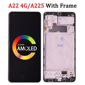 슈퍼 AMOLED LCD 디스플레이 터치 스크린 디지타이저 프레임 삼성 A32 4G A325 A325F 삼성 A22 4G A225 A22, 0 Black, 1개