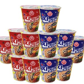 [오네뜨] 오뚜기 진라면 컵라면 반반 세트, 12개