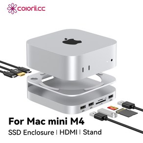 Coloii.CC USB C 허브 M.2 인클로저 C타입 도킹 스테이션 NVME SSD 케이스 HDMI 4K @ 60Hz M4 Mac Mi, 1개, 01 MC60H