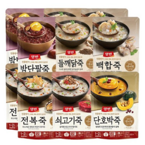 동원파우치죽전복+쇠고기+단호박+밤단팥+백합+들깨각2입, 1세트