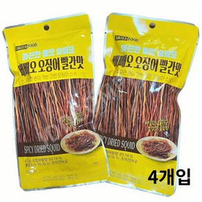 노브랜드 빼빼오징어 불닭맛 맥주 안주 마른 건조 건어물 간식, 4개, 40g