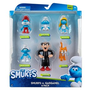 The Smurfs GARGAMEL VS 스머프 6 피규어 멀티팩 51cm2인치 스머페트 파파 브레인 베이비 아즈라엘 76cm3인치 가가멜 정통 디테일