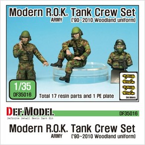 DF35016 1/35 Moden ROK Amy Tank Cew Set 3 Figue w/Woodland Unifom 1990/2010, 1개