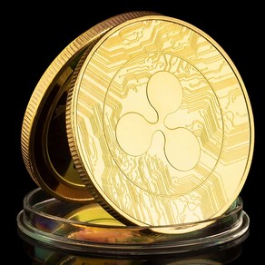 중국 동전 기념 주화 모형 수집 개업 리플 암호화 암호화폐 황금 도금 기념품 선물용 장식, 금