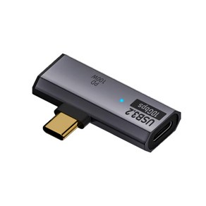 C타입 멀티 젠더 USB3.2 100W PD충전 10Gbps 데이터 전송 오디오 출력 20V 5A 3.35A 2.25A 통화기능 컨버터 듀얼 Type C, 1개, 26mm, 메탈릭그레이