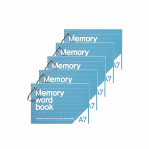 투영디자인 A7 메모리 링 단어장 60매, 스카이블루, 5개