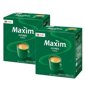 동서 맥심 디카페인 커피믹스 50T X 2개, 50개입, 11.8g