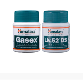 Himalaya Combo Pack of Liv. 52 DS Tablet & Gasex Tablet, 1개, 52정