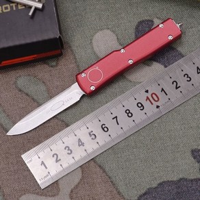 sabado mini otf mt utx70 칼 d2 blade 알루미늄 핸들 생존 edc 캠핑 주방 과일 사냥 구조 야외 손 도구, 블루세, 1개