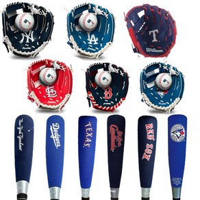 MLB 어린이 야구세트 아동야구용품 (야구글러브1+폼배트1+폼볼) 구단선택