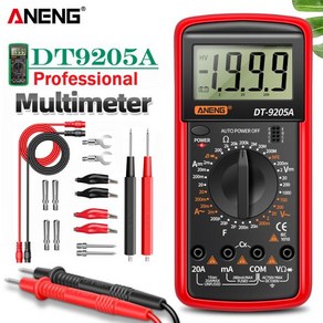 ANENG DT9205A 멀티미터 multimeter tester 멀티테스터기 테스터기 전기 멀티 미터 디지털 AC/DC 트랜지스