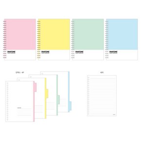 팬톤 PANTONE 인덱스 노트 4P 낱권 민트, 단품