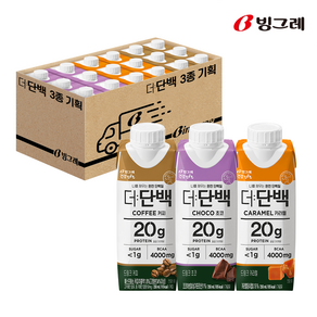 빙그레 더단백 드링크 프로틴음료 3종 기획, 1세트, 250ml