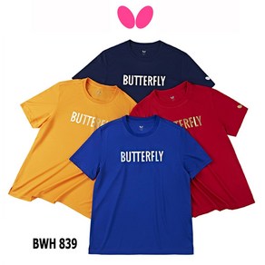 butterfly 버터플라이 탁구복 BWH839 라운드 반팔 티셔츠 남녀공용 유니폼 강습